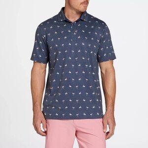 New Walter Hagen Men's Clubhouse Flamingo Golf Polo Size XXL Navy Blue